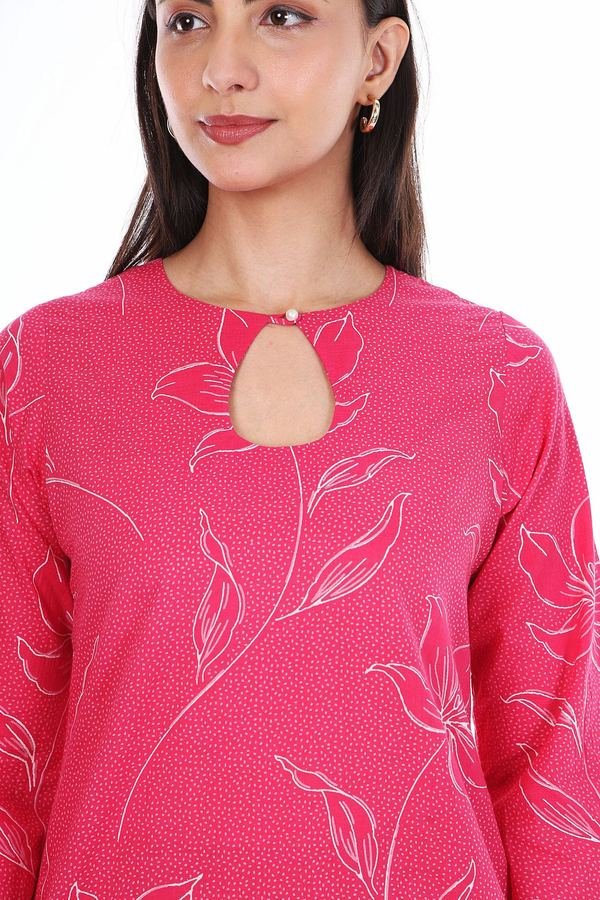 Gulzaar short kurti, keyhole neckline
