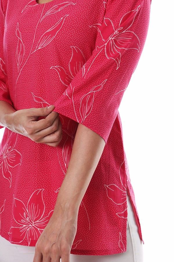 Gulzaar short kurti, floral line art
