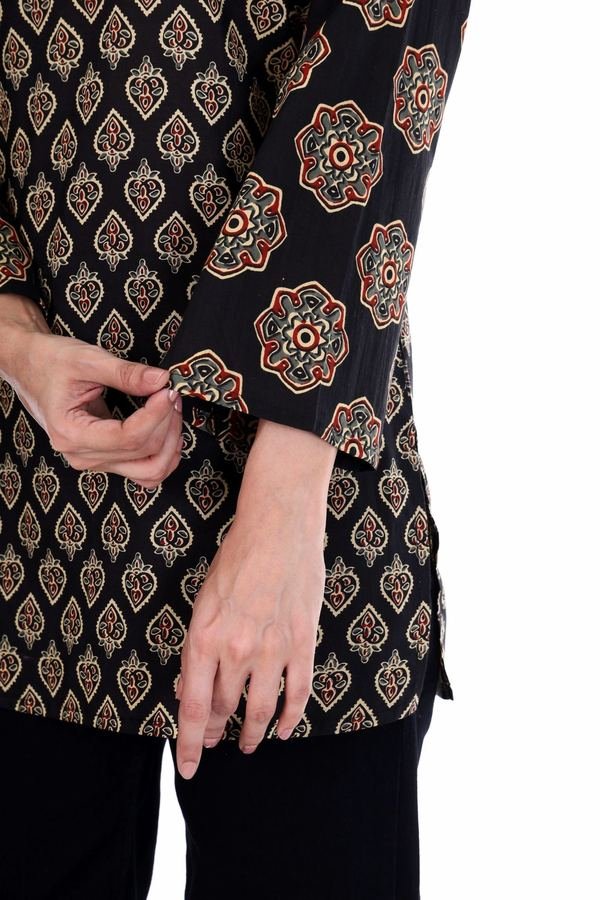 Seher short kurti, block-print jacket