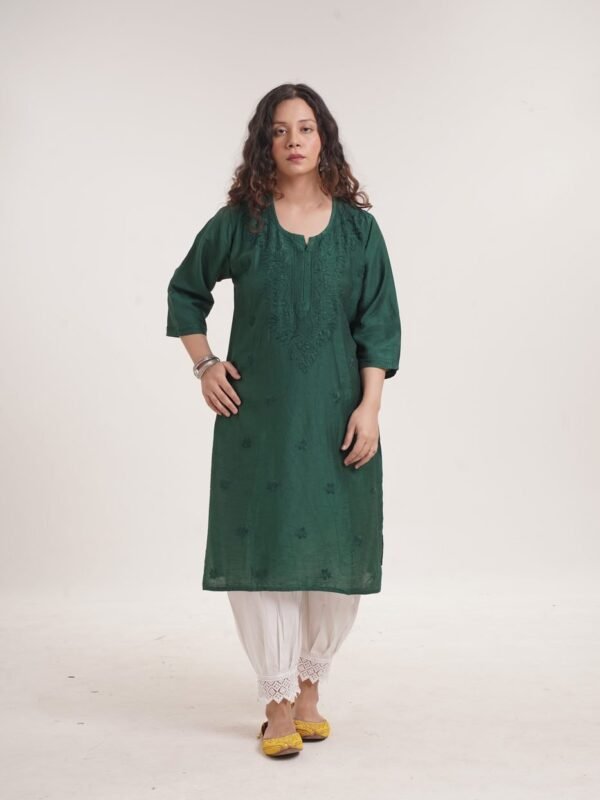 Muslin Kurti — Sage Forest Green