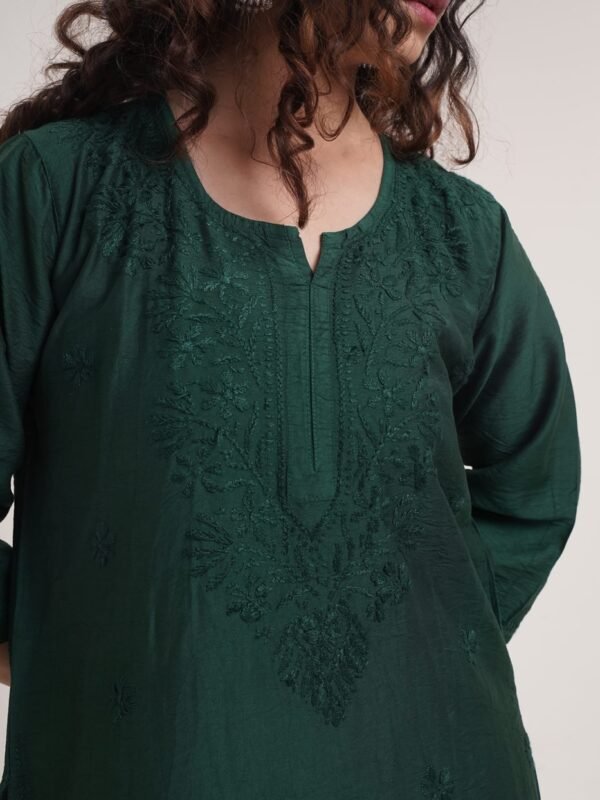Muslin Kurti — Sage Forest Green image 5