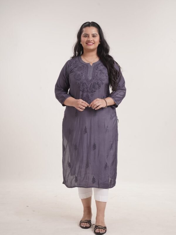 Muslin Kurti — Noir Charcoal