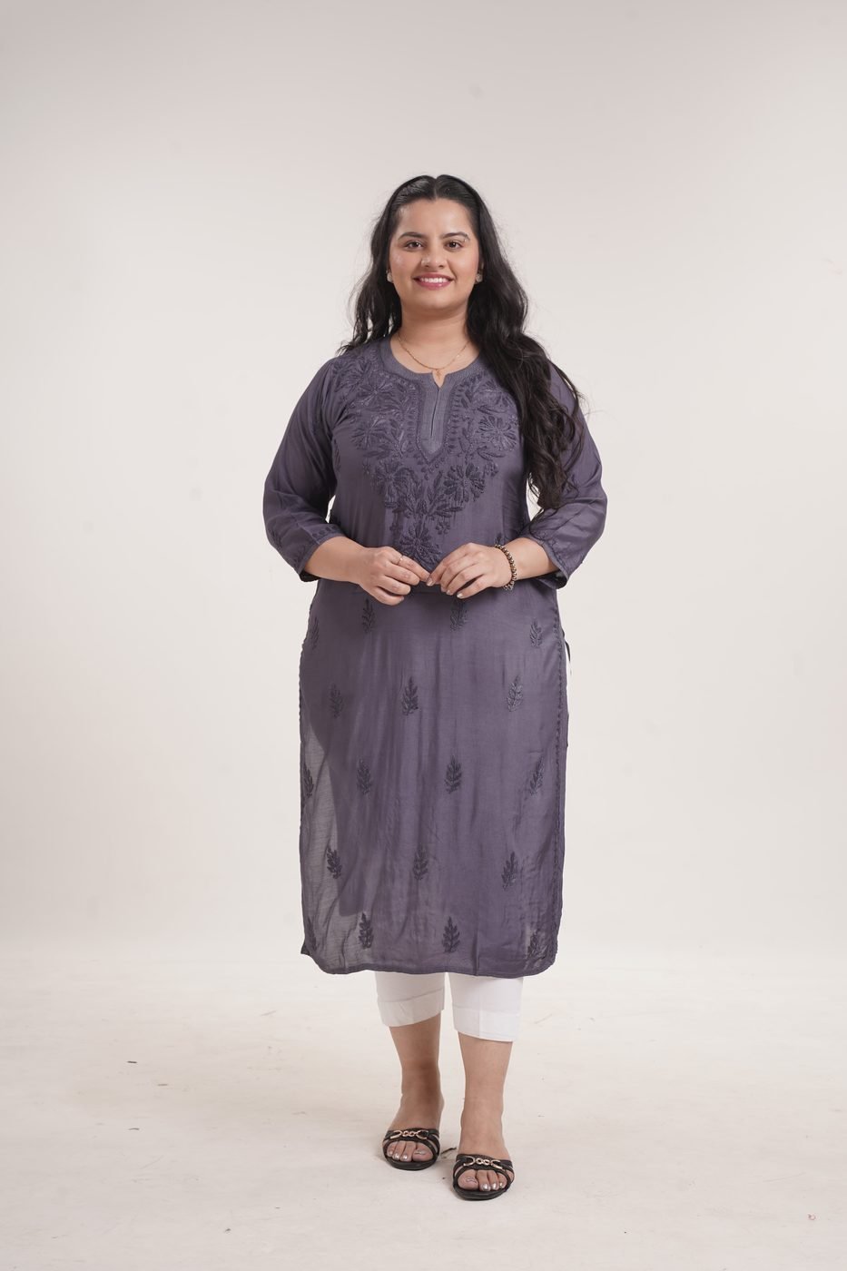 Muslin Kurti — Noir Charcoal