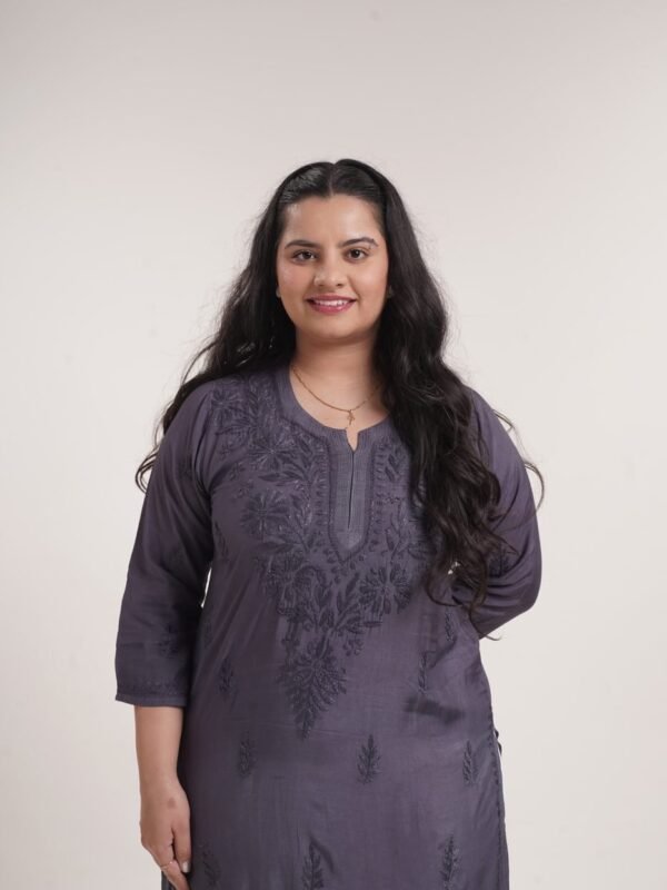 Muslin Kurti — Noir Charcoal image 3