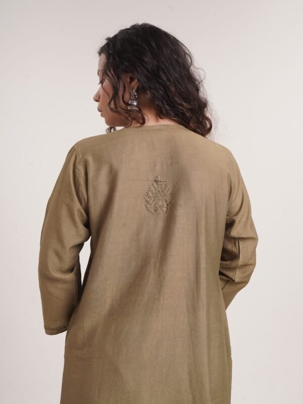 Chanderi Kurti — Earthy Mehndi image 5
