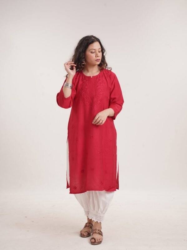 Everyday Kurti — Festive Crimson Red