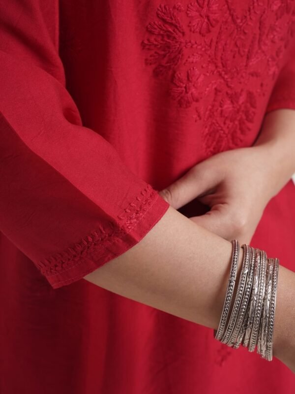 Everyday Kurti — Festive Crimson Red image 3