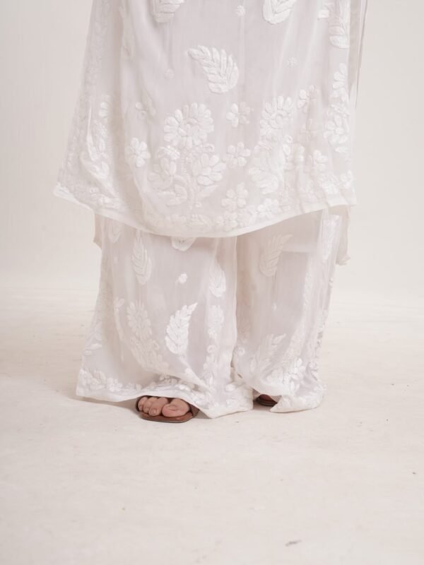 Viscose Parallel Kurti Set — Moonlit White image 4