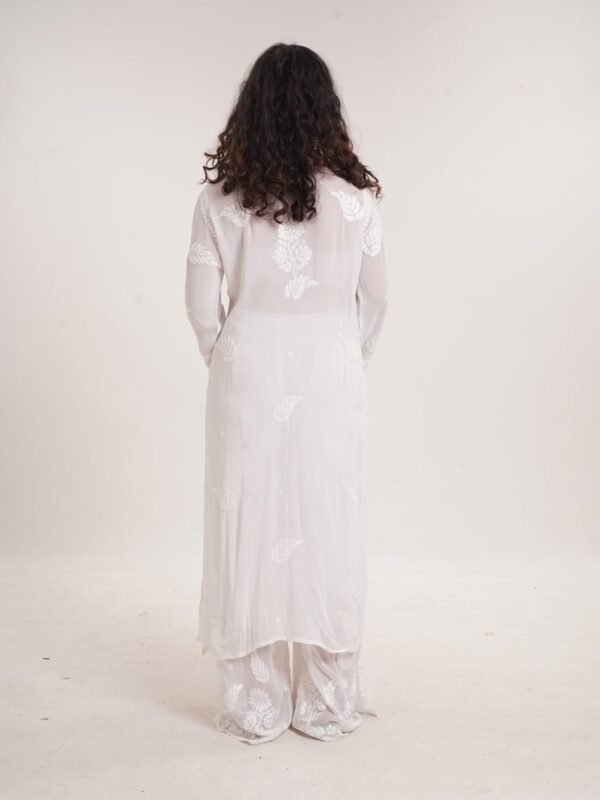 Viscose Parallel Kurti Set — Moonlit White image 5