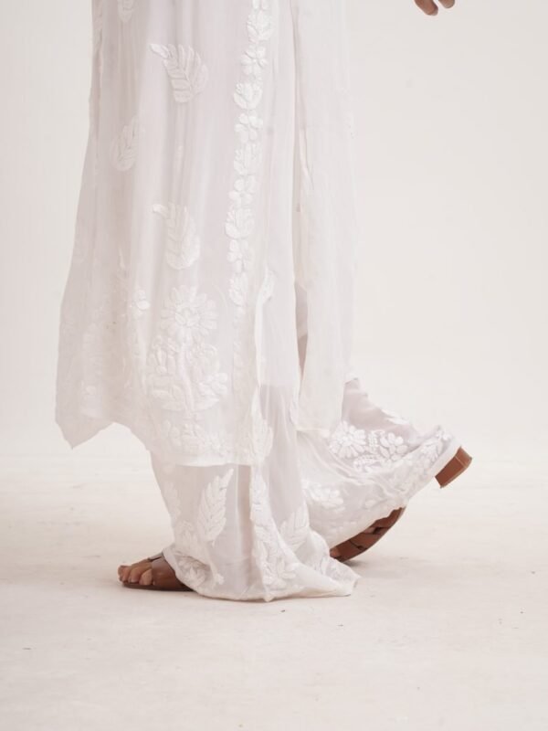 Viscose Parallel Kurti Set — Moonlit White image 6