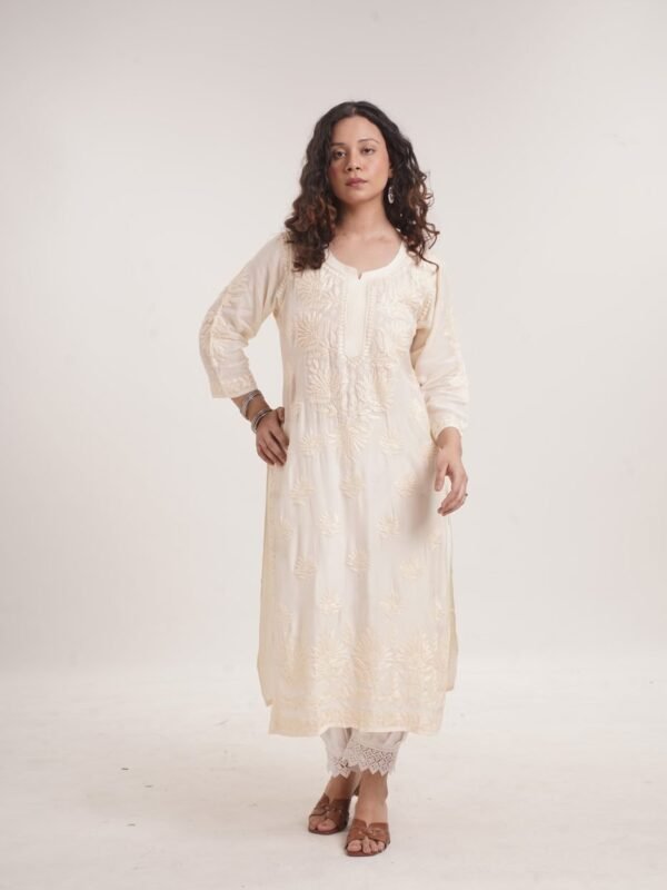Muslin Kurti — Radiant Lime Yellow image 7